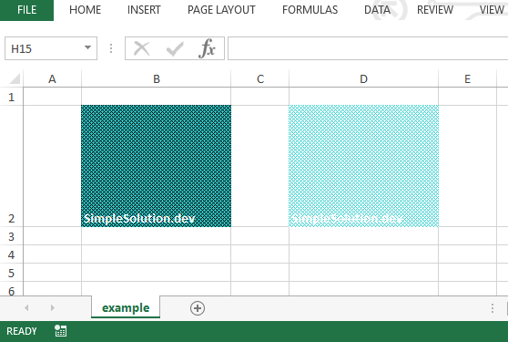 Excel output file for background and foreground color with FillPatternType.DIAMONDS fill pattern