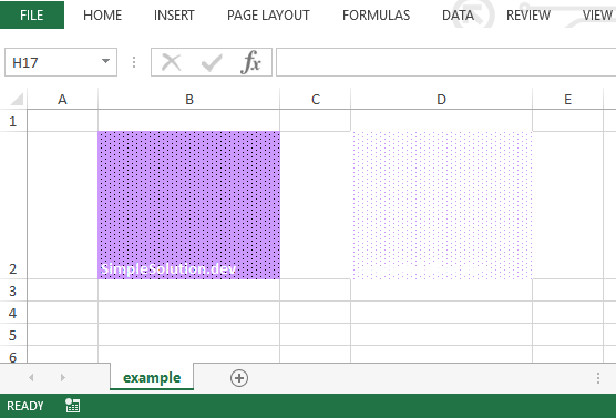 Excel output file for background and foreground color with FillPatternType.LEAST_DOTS fill pattern