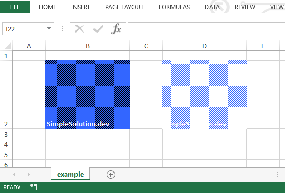 Excel output file for background and foreground color with FillPatternType.THIN_BACKWARD_DIAG fill pattern