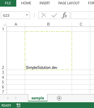 Excel output file for dash dot border style and lime border color