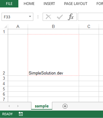 Excel output file for dotted border style and coral border color