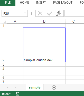 Excel output file for medium border style and blue border color