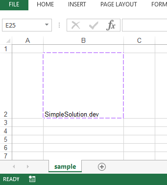 Excel output file for medium dashed border style and lavender border color