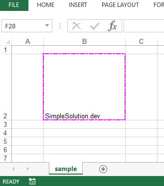 Excel output file for slanted dash dot border style and pink border color