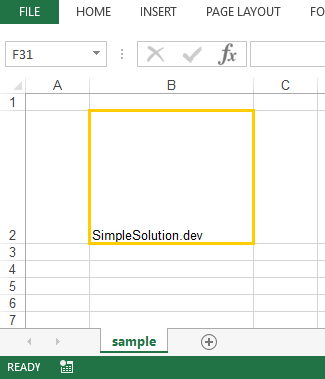 Excel output file for thick border style and gold border color
