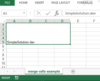 Apache POI Merging Excel Cells Output File