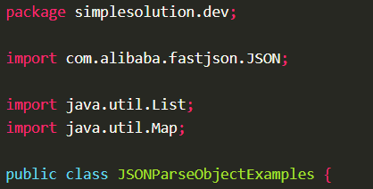 Deserializes JSON String into Java object using JSON.parseObject() with Fastjson