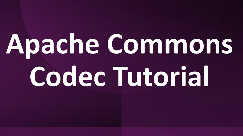 Java Apache Commons Codec Tutorial
