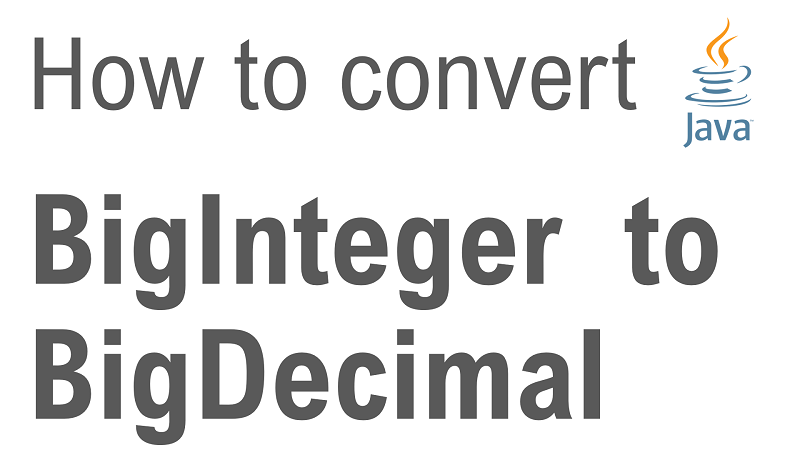 Java Convert BigInteger to BigDecimal