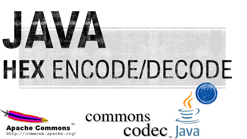 Java Encode and Decode Hex String using Apache Commons Codec