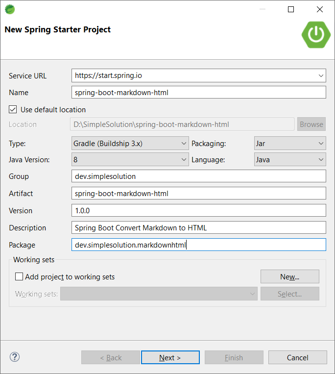 Spring Boot Convert Markdown to HTML using CommonMark