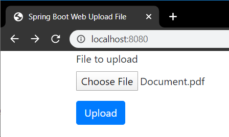 Spring Boot Web Upload File - Choose File